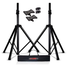 5 Core Speaker Stand Tripod Floor Adjustable Up to 48 Inch DJ Studio Monitor Stands Pole Mount Pair - SS HD 2PK 4FT WB