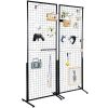 VEVOR 2' x 5.6' Grid Wall Panels Tower, 2 Packs Wire Gridwall Display Racks with T-Base Floorstanding, Double Side Gridwall Panels for Art Craft Shows