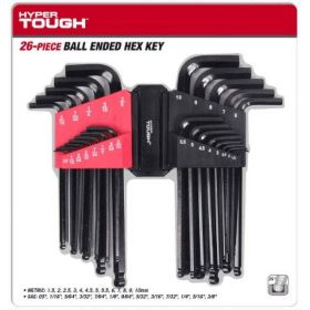 Hyper Tough Heavy-duty 26-Piece Ball End Hex Key Set