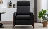 Wood-Framed PU Leather Recliner Chair Adjustable Home Theater Seating with Thick Seat Cushion and Backrest Modern Living Room Recliners