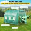 VEVOR Walk-in Tunnel Greenhouse, 9.8 x 6.6 x 6.6 ft Portable Plant Hot House w/ Galvanized Steel Hoops, 1 Top Beam, Diagonal Poles