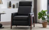 Wood-Framed PU Leather Recliner Chair Adjustable Home Theater Seating with Thick Seat Cushion and Backrest Modern Living Room Recliners