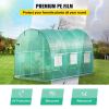 VEVOR Walk-in Tunnel Greenhouse, 9.8 x 6.6 x 6.6 ft Portable Plant Hot House w/ Galvanized Steel Hoops, 1 Top Beam, Diagonal Poles