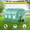 VEVOR Walk-in Tunnel Greenhouse, 9.8 x 6.6 x 6.6 ft Portable Plant Hot House w/ Galvanized Steel Hoops, 1 Top Beam, Diagonal Poles