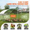 VEVOR Large Metal Chicken Coop, 9.8x12.9x6.5 ft Walk in Chicken Run for Yard with Waterproof Cover