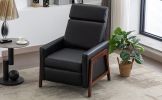 Wood-Framed PU Leather Recliner Chair Adjustable Home Theater Seating with Thick Seat Cushion and Backrest Modern Living Room Recliners