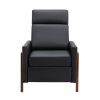 Wood-Framed PU Leather Recliner Chair Adjustable Home Theater Seating with Thick Seat Cushion and Backrest Modern Living Room Recliners