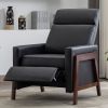 Wood-Framed PU Leather Recliner Chair Adjustable Home Theater Seating with Thick Seat Cushion and Backrest Modern Living Room Recliners