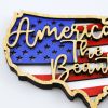 American Independence Day Wooden Crafts, Creative Home Decor 4th Of July Party Flag Desktop Decoration