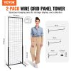 VEVOR 2' x 5.6' Grid Wall Panels Tower, 2 Packs Wire Gridwall Display Racks with T-Base Floorstanding, Double Side Gridwall Panels for Art Craft Shows