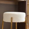 24" Tall, Round Bar Stools, Set of 2 - Contemporary upholstered dining stools for kitchens